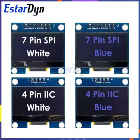 Estardyn RoHS 1.3 inch OLEDWhite/Blue SPI/IIC I2C Communicate Color 128X64 1.3 inch OLED LCD Display