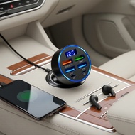 100W 6-Port PD USB-C Digital Display Fast Car Charger Pengecas Kereta Pantas Digital USB-C 6 Port PD