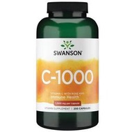 【全館免運】Swanson vitamin C 維他命C 添加玫瑰果 1000mg 250粒