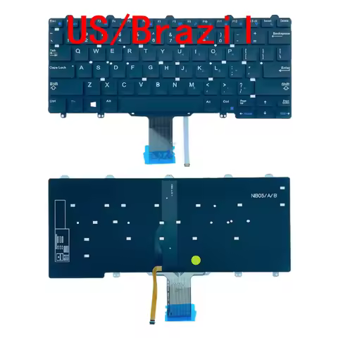 New US Brazil Laptop Backlit Keyboard For Dell Latitude E5250 E7270 E7250 7350 5290 7250 5250 Notebo