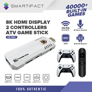 Smartifact K8 Pro Classic Tv Game Console Set 2 Controllers &amp; Stick 4k Hd Built-In 40000 Games