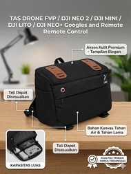 Tas Drone FVP / DJI Neo 2 / DJI Neo / DJI Mini / DJI Lito + Goggles and Remote Control Waterproof Or