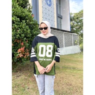 【Free Custom】Baseball Number T-shirt / Oversize LD Women's 7/8 Sleeve / Premium Sporty T-shirt