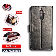 Classic Leather For Xiaomi Pocophone F1 M1805E10A Wallet Vintage Folio Case Flip Cover Magnetic Clos