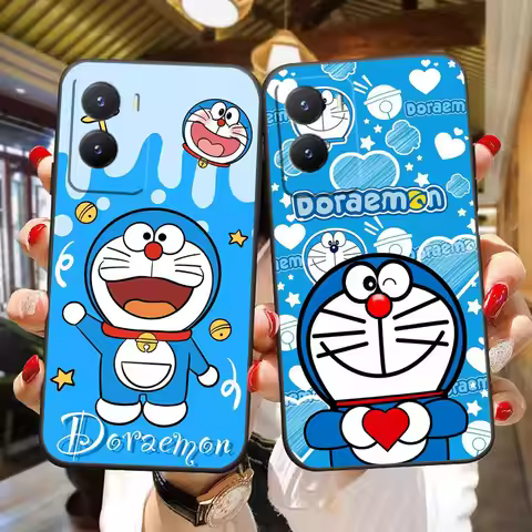 Anime Blue D-Doraemon Cat Phone Case For VIVO Y04 Y15S Y19S Y20 Y21 Y22S Y27 Y28 Y29 Y35 Y36 Y39 Y50