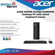 ACER ASPIRE XC1785-14100W11S Desktop PC with wired keyboard mouse (I3-14100/8GB DDR5/512GB SSD/Intel