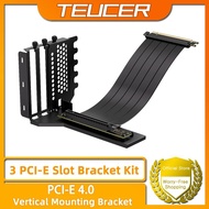 TEUCER L-Z3 GPU Vertical Mounting Bracket Kit, PCIe 4.0 X16 Riser Cable 200mm, Graphics Card Steerin