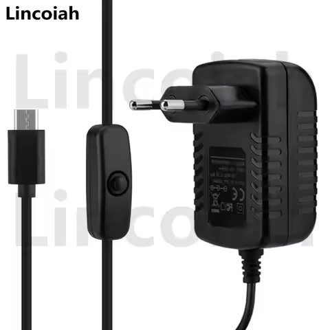 AC 100-240V DC 5V 3A Power Supply Switch Button Power Adapter Charger Type-C USB Port 5 V Volt for B