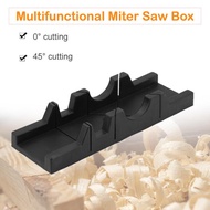 Mitre Box Only 300mm 12'' Inch lack Plastic Back Saw Wood Gergaji Potong Kayu Wainscoting Miter Multiple Angle Storage