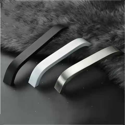 Aluminum Alloy Handle 96mm 128mm 160mm 192mm Kitchen Cabinet Knobs Handles Black Furniture Handle fo