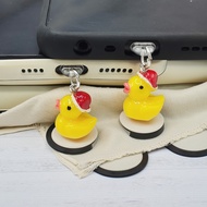 Phone Dust Plug DIY Resin Christmas Hat Duck Pendant Phone Hole Dust Plug