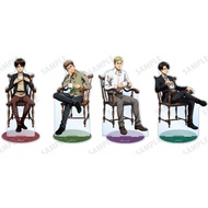 Anime Attack on Titan Acrylic Stand Eren Jaeger Levi Jean Kirstein Erwin Smith Sit on a chair Cospla