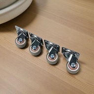 4 PCS Trolley Caster Wheels Furniture Soft Rubber Wheels Smooth Bearings Bearing + BRAKE Soft Rubber
