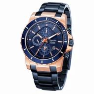 jam tangan pria alexandre christie ac 6141 blue rosegold original