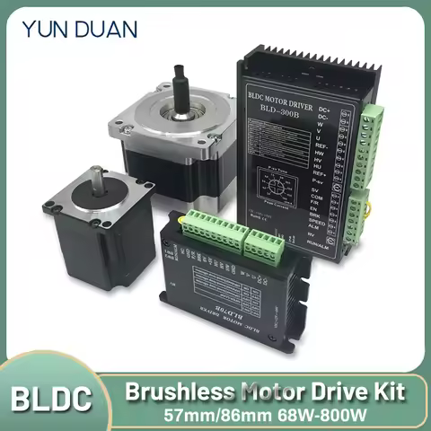 65W-800W Brushless Motor Driver kit Nema23/34 57/86mm BLDC Motor Hall Sensor 3000rpm DC24V/48V AC220