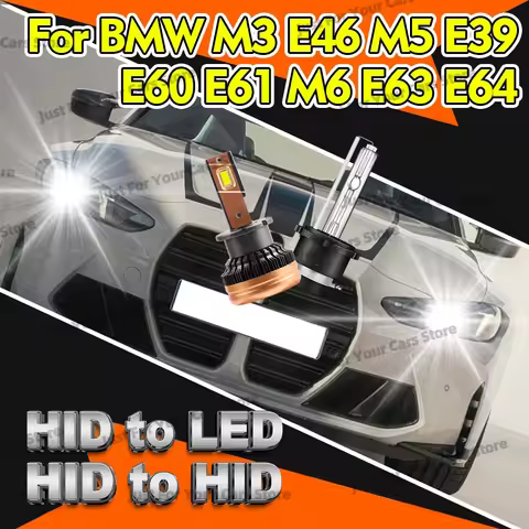 2x Car Headlights D2S D2 6000K Xenon HID/LED Lamps ​For BMW M3 E46 1999-2006 M5 E39 1998-2003 M5 E60