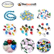 Beebeecraft 100g or 1~20pc Handmade Evil Eye/Gold Sand Lampwork Beads Mixed Shapes Mixed Color 4~28x4~29x3.5~20mm Hole: 0.8~4mm for Jewelry DIY Crafts