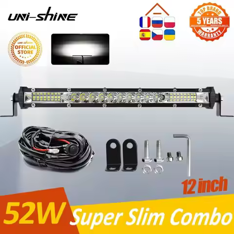 UNI-SHINE 12" Led Work Light 54W Combo Led Beams Light Bar DRL Auto Offroad Driving Light For Lada A