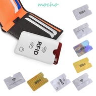 MOCHO 10pcs Anti RFID Card Holder, Aluminium Foil NFC Blocking NFC Blocking Case, Resuable Lightweight Silver Reader Lock ID Card Box Outdoor