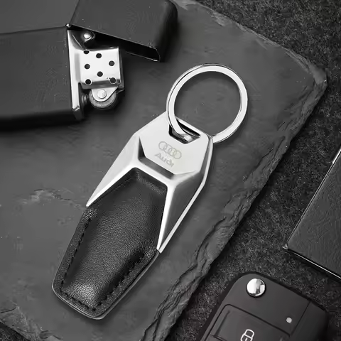 Meatl Car Keychain Keyring Anti-Loss For Audi RS Sline A3 A4 B9 A6 Q8 SQ8 E-tron C8 A7 S7 A8 TT S8 Q