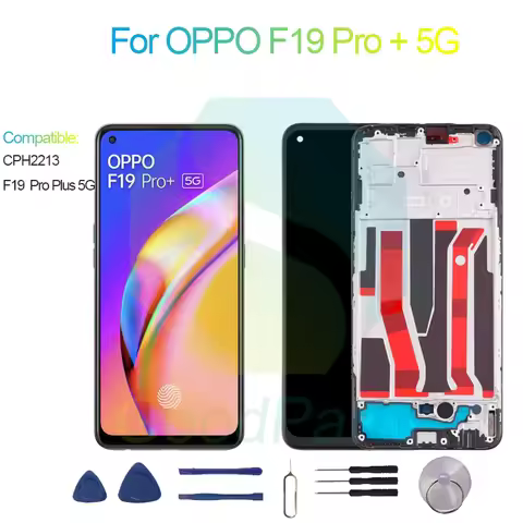 For OPPO F19 Pro + 5G Screen Display Replacement 2400*1080 CPH2213 F19 Pro Plus 5G LCD Touch Digitiz