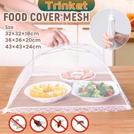 1pc White Mesh Food Cover Anti-Fly Vegetable Cover Foldable Mesh Screen Trinket