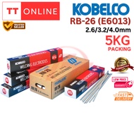 KOBELCO KOBE RB26 2.6mm/3.2mm/4.0mm Welding Rod Electrode (5KG) Elektrod Ubat Welding Kimpalan Besi 