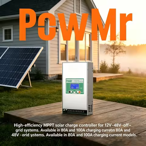 PowMr 80A 100A Solar Charge Controller MPPT 12V 24V 36V 48V LiFePo4 Battery 160V Solar Charge LCD Co