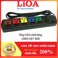 Ổ Cắm Điện LIOA 6 Lỗ 6 Công Tắc ~2000W Dây Dài 3m Mã:6DOF32N