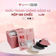 BOX OF 100 PCS 6A Gumi Mask 4-layer antibacterial sun protection Mask, fashionable style