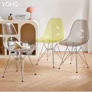 Nordic style transparent Eames dining chair thickened acrylic leisure chair home backrest makeup cha