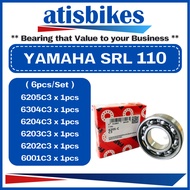FAG YAMAHA SRL110 ( 6pcs/Set-C3 ) 100%ORIGINAL Motorcycle Engine Bearings 6001C3 6202C3 6203C3 6204C