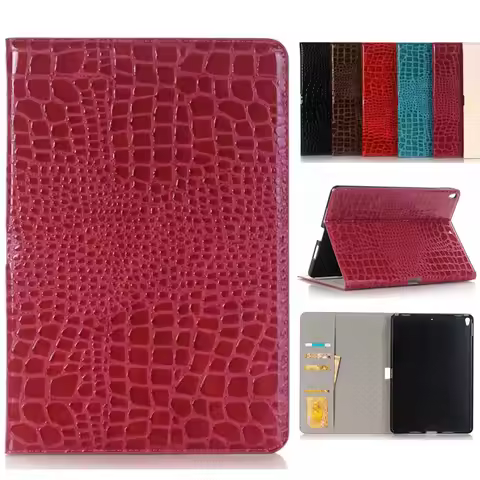 Card Slot Coque for iPad Pro 12.9 2017 A1670 Case Luxury Crocodile PU Leather Folio Stand For iPad P
