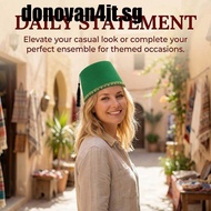 DONOVAN4IT Tarboosh Fez Hat, Round Red Color Felt Fez Cap, Costume Accessories Breathable Moroccan H