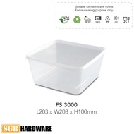 Felton Disposable Microwave Square Food Container FS 3000  (3000mL x 30 pieces) ~