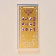 Brick2cube Part-Tile 2 x 4 with Elevator Buttons on Gold Background Pattern (Sticker)-Set 41101-8707