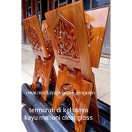 KAYU Rekal/rechal/recal/al Qur'an place with iqrok motif, clear gloss jatimahoni wood