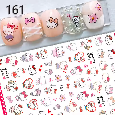 Sanrio Cartoon Little Twin Stars Nail Stickers Anime Hello Kitty Stickers For Nails Cute My Melody N