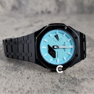 《改裝訂製》G-SHOCK特別限量版 黑藍色 男裝女裝手錶鋼錶電子錶 防水潛水錶 農家橡樹 Casioak Casio G Shock Special Limted Edition GA2100 Luxury Men Ladies Watch Black  blue
