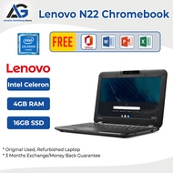 Lenovo N22 Chromebook Laptop (11.6" HD - Intel Celeron N3060 - 4 GB RAM - 16 GB - Play store )