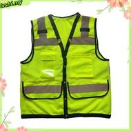Hi Vis Safety Vest Orange Reflective Work Vest for Warehouse Construction