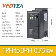 VFDYEA 220v 1phase to 3phase  0.75KW 1hp Economical VFD Variable Frequency Drive Converter Inverter Motor Speed Controller