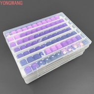 YONGWANG66ZX PC Keycaps Storage Box, Dustproof with Paper Dividers Clear Keycaps Case, 77 1U Keys Sp