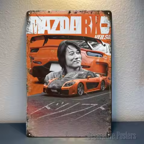 1r,Mazda rx7 Veilside Han Fast Furious Car Metal Poster - Tin Sign -Size:20x30cm-metal sign