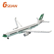 Cathay Pacific Airbus A330‑300 Aircraft Building Blocks 1641pcs Adult Building Blocks Toy Gift MOC‑2