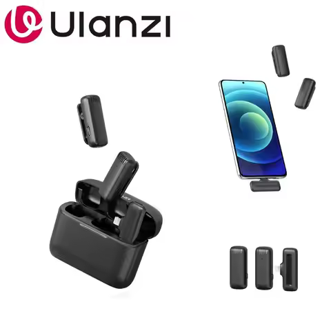 Ulanzi J12 Wireless Lavalier Microphone System 65ft Long Range Transmission Plug and Play for Interv