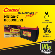 [Installation Provided] Century Marathoner Max NX120-7 105D31L/R 95D31L/R Car Battery Bateri Kereta 