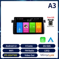 Acodo Android12 9นิ้วรถวิทยุสำหรับBMW E46 M3 X5 1998-2006 4G Wifiเครื่องเล่นวิดีโอมัลติมีเดีย2DinนำทางGPS Carplay Android Auto 8G RAM 128G ROM 8Cores DVD AudioสเตอริโอบลูทูธAM FM Mirror Linkสเตอริโอรถวิทยุเครื่องเสียงติดรถยนต์พร้อมกรอบ