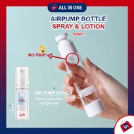Air Pump Container 50ml Hand sanitizer lotion cosmetic spray bottle sub-botol kosmetik喷雾真空瓶容器