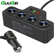 Guugei 6in1 Car Charger USB+Type C Fast Charger 120W Car Charger Adapter